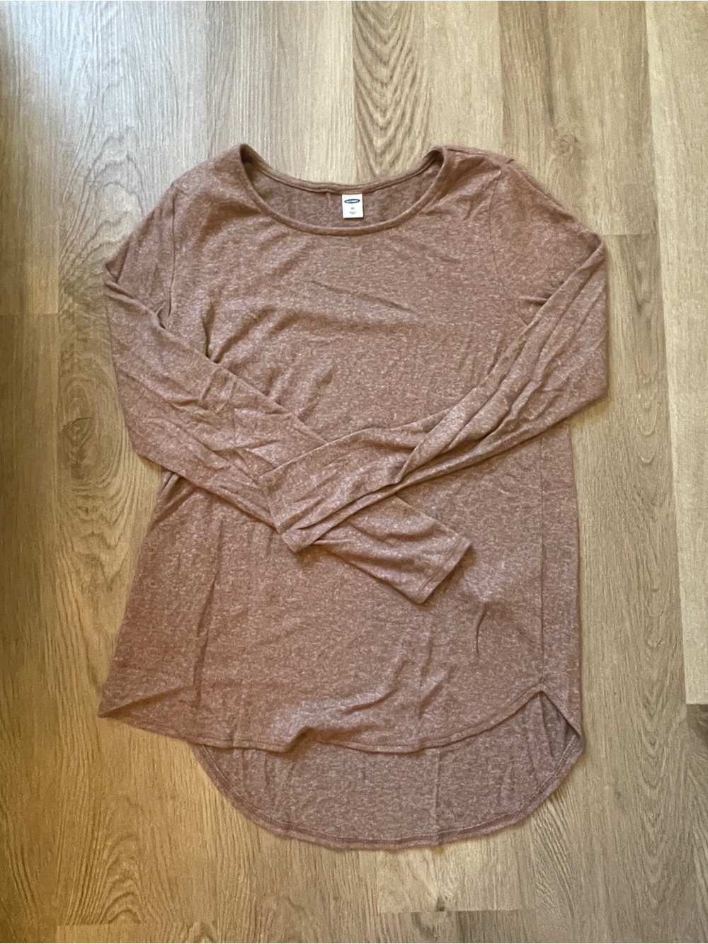 Old Navy Long-Sleeve Brown Heather Scoop Neck Sweater Top